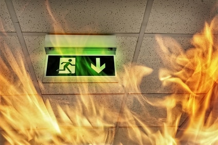 Fire in the building - emergency exit