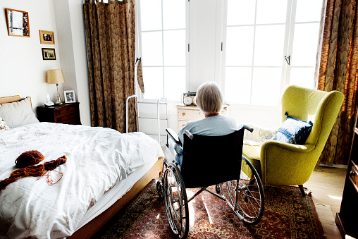 Elderly person in nursing home